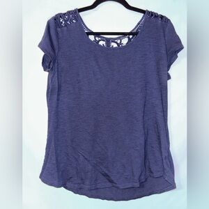 Chic Short Sleeve Top with Lace Detail